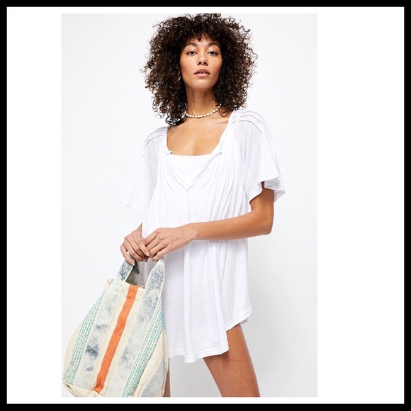 FREE PEOPLE BOHO TUNIC FLOWY MINI DRESS A2C - Picture 2 of 16